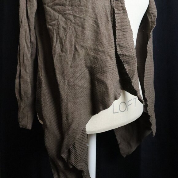 BCBG MAX AZRIA Womens XS Cardigan Brown Green Thin Open Front Sweater - Picture 4 of 7